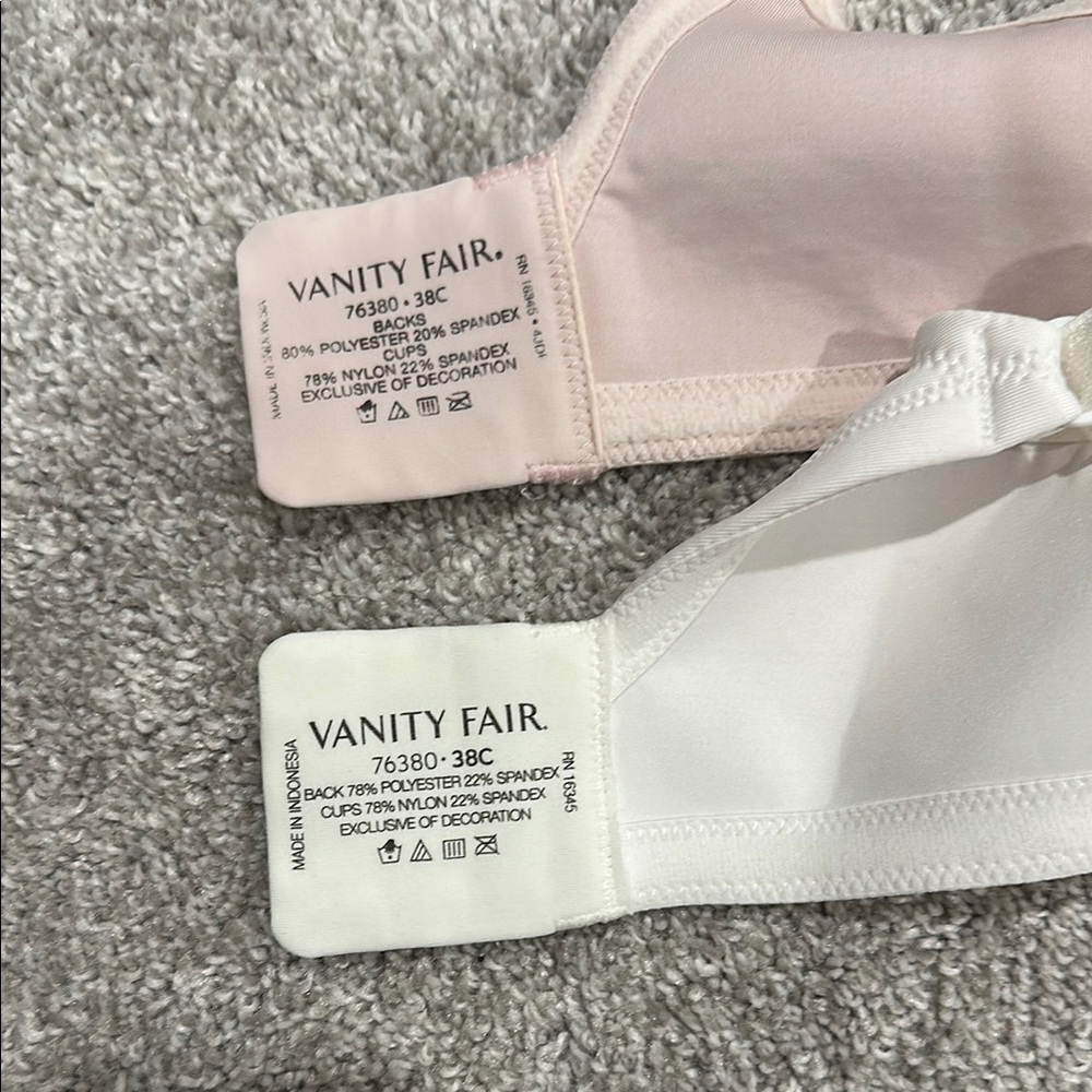 (2) Vanity Fair Women's Intimates in White and Pink - Picture 4 of 4